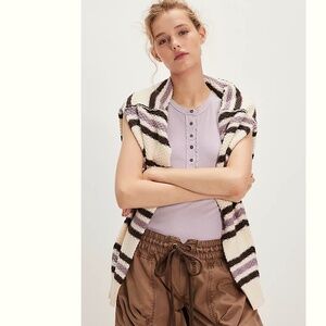 NWT Free People We The Free Jamie Henley Tank Sugar Violet Large